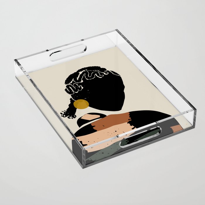 Black Hair No. 12 Acrylic Tray Gallery Image 1