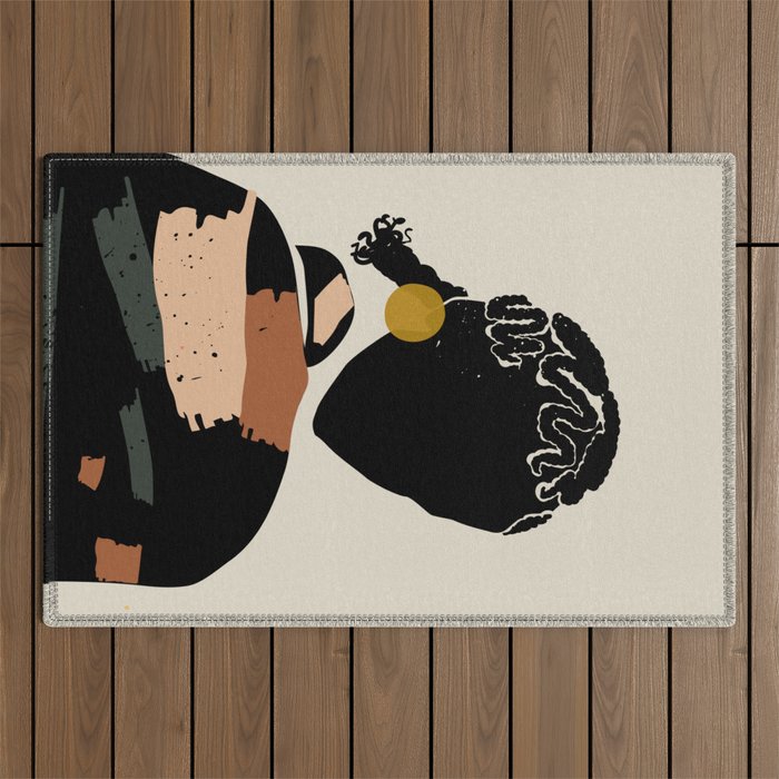 Black Hair No. 12 Outdoor Rug Gallery Image 1