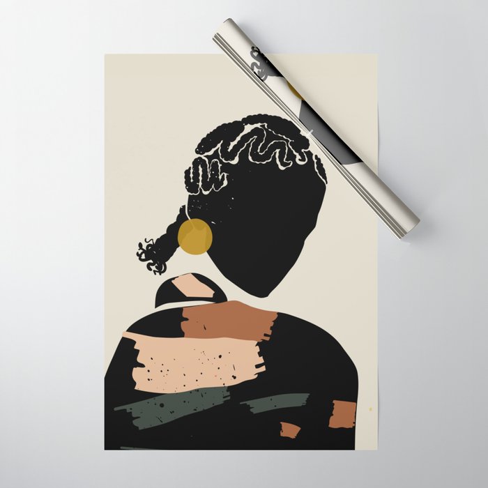 Black Hair No. 12 Wrapping Paper Gallery Image 1