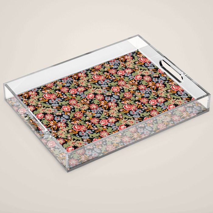 Grandma's Vintage Floral Acrylic Tray Gallery Image 1