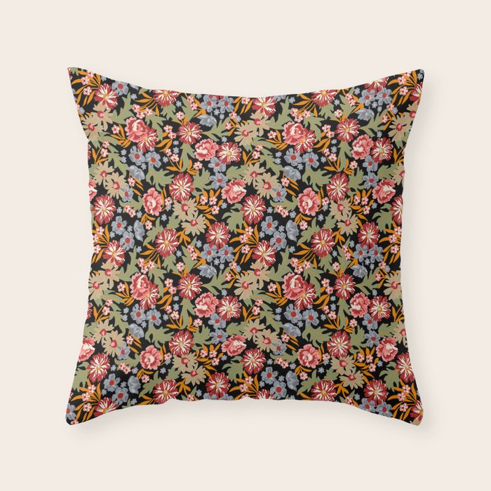 Grandma's Vintage Floral Throw Pillow Gallery Image 6