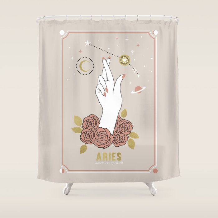 Aries Zodiac Series Shower Curtain Gallery Image 1