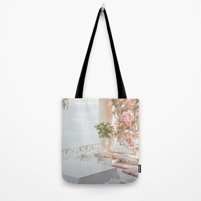 Sorrento Vibes | Balcony In Italy With Pink Flowers Photo Print | Summer Travel Photography Tote Bag Gallery Image 2