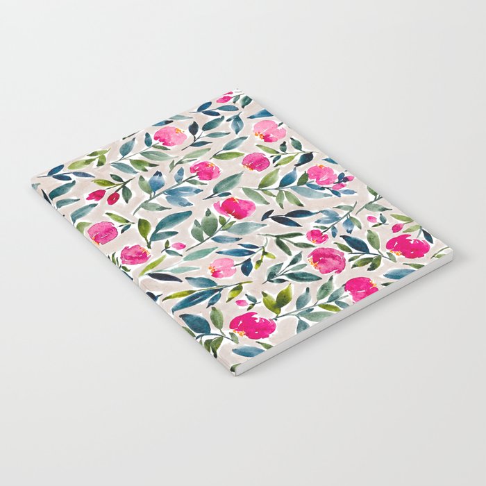 Popping Peonies - Beige Notebook Gallery Image 1