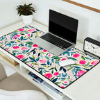 Popping Peonies - Beige Desk Mat Gallery Image 2