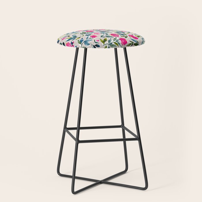 Popping Peonies - Beige Stool Gallery Image 1