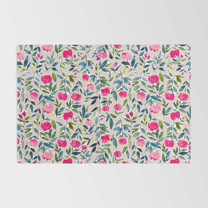 Popping Peonies - Beige Rug Gallery Image 2