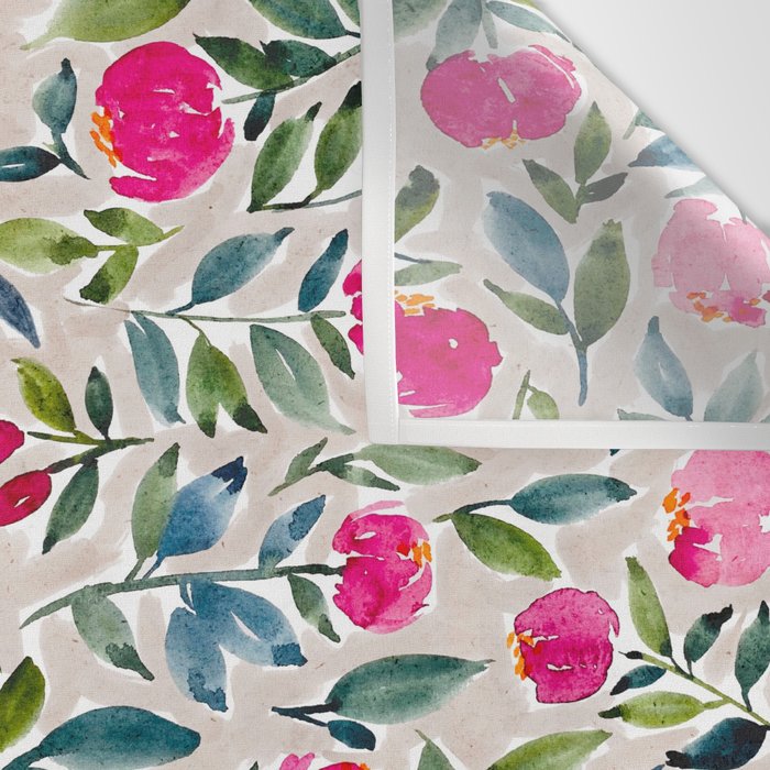 Popping Peonies - Beige Wall Tapestry Gallery Image 3