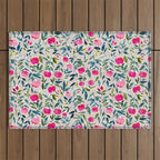 Popping Peonies - Beige Outdoor Rug Gallery Image 1
