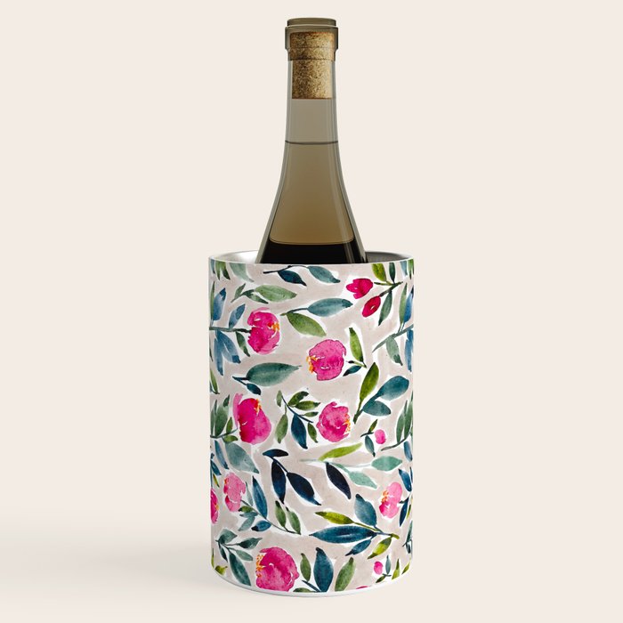 Popping Peonies - Beige Wine Chiller Gallery Image 1