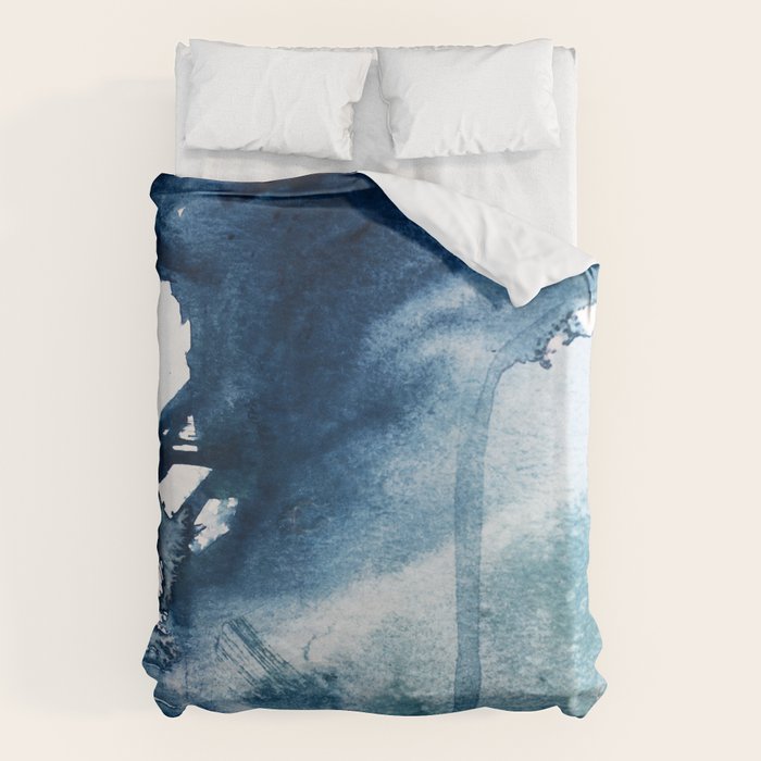 Pacific Grove: a pretty minimal abstract piece in blue by Alyssa Hamilton Art Duvet Cover Gallery Image 6