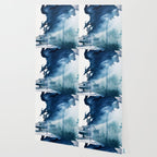 Pacific Grove: a pretty minimal abstract piece in blue by Alyssa Hamilton Art Wallpaper Gallery Image 2