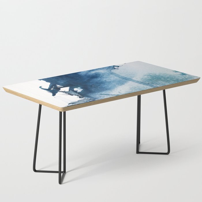 Pacific Grove: a pretty minimal abstract piece in blue by Alyssa Hamilton Art Coffee Table Gallery Image 1