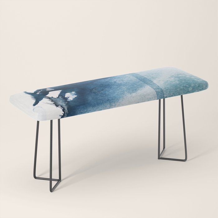 Pacific Grove: a pretty minimal abstract piece in blue by Alyssa Hamilton Art Bench Gallery Image 1