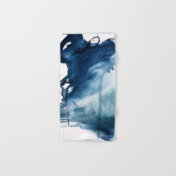 Pacific Grove: a pretty minimal abstract piece in blue by Alyssa Hamilton Art Bath Towel Gallery Image 1