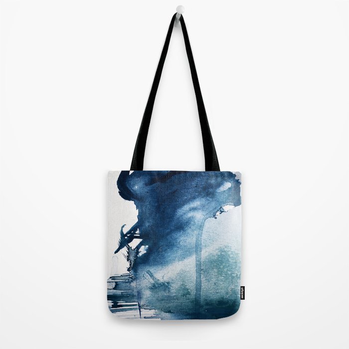 Pacific Grove: a pretty minimal abstract piece in blue by Alyssa Hamilton Art Tote Bag Gallery Image 2