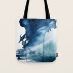 Pacific Grove: a pretty minimal abstract piece in blue by Alyssa Hamilton Art Tote Bag Gallery Image 1