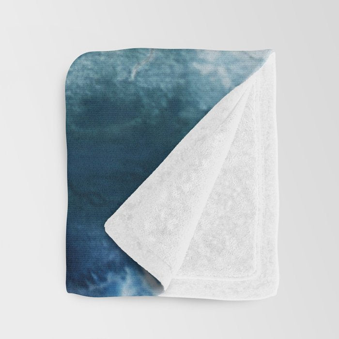 Pacific Grove: a pretty minimal abstract piece in blue by Alyssa Hamilton Art Throw Blanket Gallery Image 3