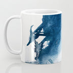 Pacific Grove: a pretty minimal abstract piece in blue by Alyssa Hamilton Art Coffee Mug Gallery Image 3