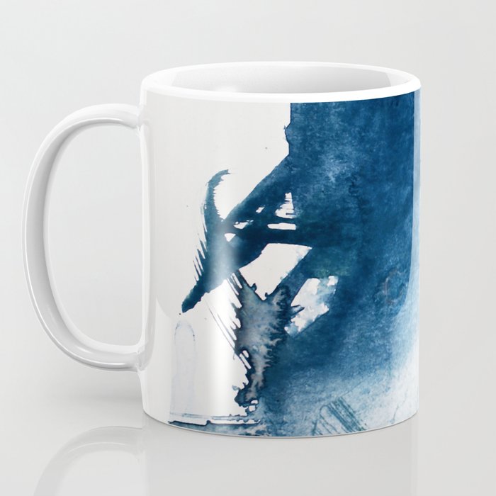 Pacific Grove: a pretty minimal abstract piece in blue by Alyssa Hamilton Art Coffee Mug Gallery Image 3