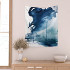 Pacific Grove: a pretty minimal abstract piece in blue by Alyssa Hamilton Art Wall Tapestry Gallery Image 2