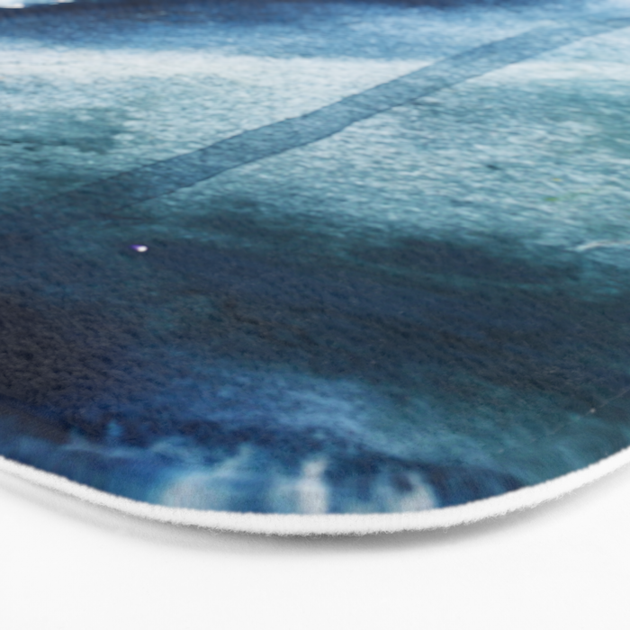 Pacific Grove: a pretty minimal abstract piece in blue by Alyssa Hamilton Art Bath Mat Gallery Image 3