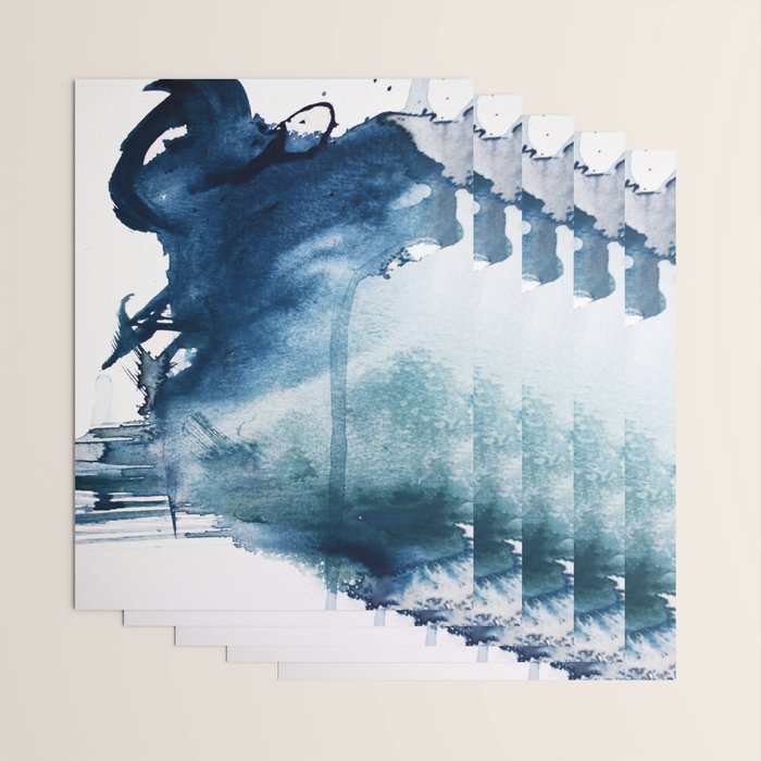Pacific Grove: a pretty minimal abstract piece in blue by Alyssa Hamilton Art Wrapping Paper Gallery Image 3