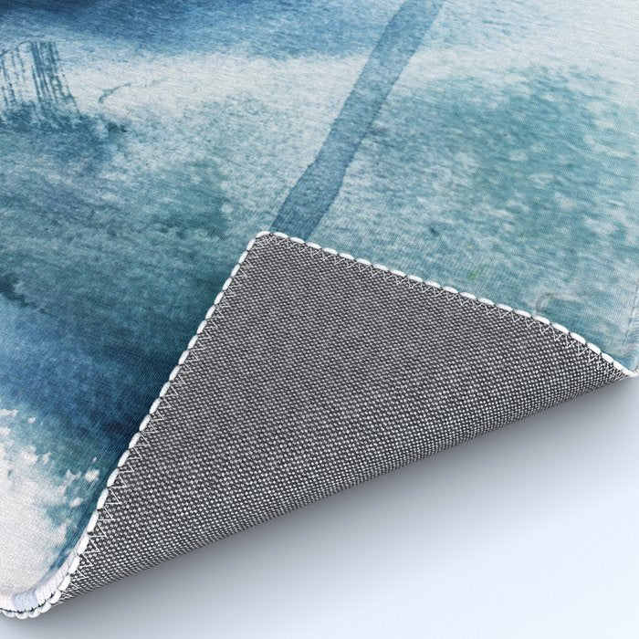 Pacific Grove: a pretty minimal abstract piece in blue by Alyssa Hamilton Art Rug Gallery Image 4