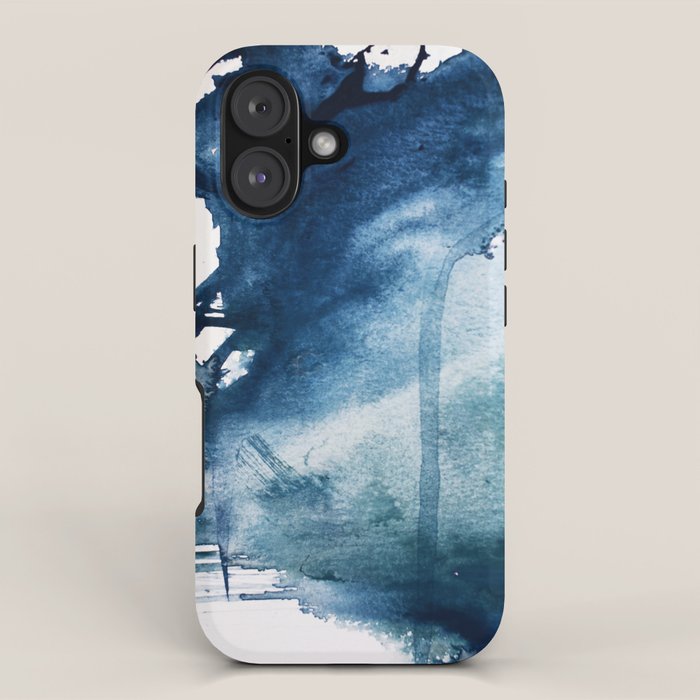 Pacific Grove: a pretty minimal abstract piece in blue by Alyssa Hamilton Art iPhone Case Gallery Image 1