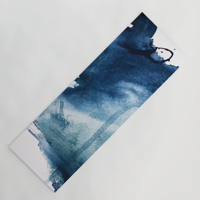 Pacific Grove: a pretty minimal abstract piece in blue by Alyssa Hamilton Art Yoga Mat Gallery Image 1