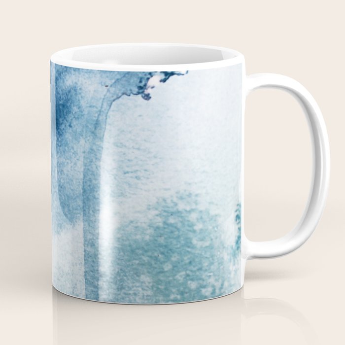 Pacific Grove: a pretty minimal abstract piece in blue by Alyssa Hamilton Art Coffee Mug Gallery Image 1
