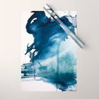 Pacific Grove: a pretty minimal abstract piece in blue by Alyssa Hamilton Art Wrapping Paper Gallery Image 1