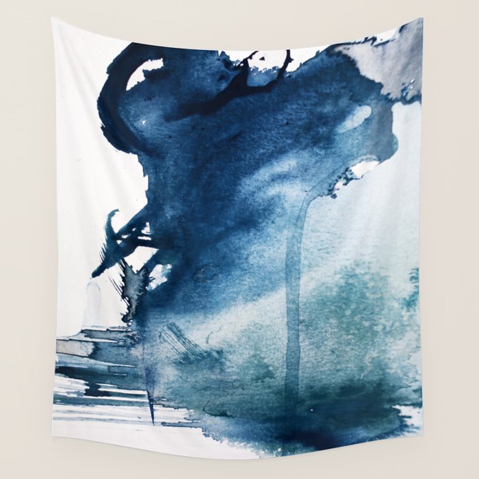 Pacific Grove: a pretty minimal abstract piece in blue by Alyssa Hamilton Art Wall Tapestry Gallery Image 4