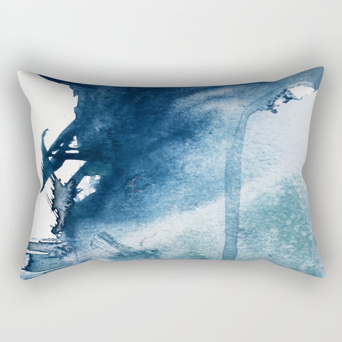 Pacific Grove: a pretty minimal abstract piece in blue by Alyssa Hamilton Art Rectangular Pillow Gallery Image 2