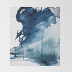 Pacific Grove: a pretty minimal abstract piece in blue by Alyssa Hamilton Art Throw Blanket Gallery Image 2