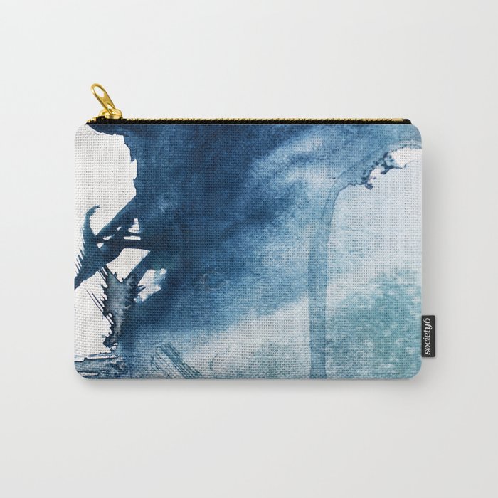 Pacific Grove: a pretty minimal abstract piece in blue by Alyssa Hamilton Art Carry All Pouch Gallery Image 1