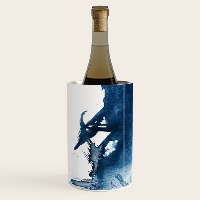 Pacific Grove: a pretty minimal abstract piece in blue by Alyssa Hamilton Art Wine Chiller Gallery Image 2