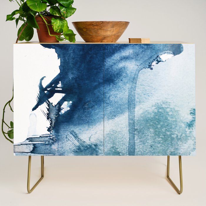 Pacific Grove: a pretty minimal abstract piece in blue by Alyssa Hamilton Art Credenza Gallery Image 1