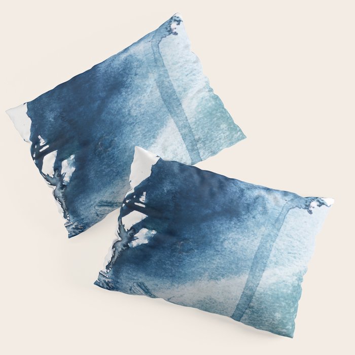 Pacific Grove: a pretty minimal abstract piece in blue by Alyssa Hamilton Art Pillow Sham Gallery Image 3