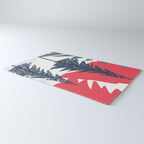 Winter christmas pine tree forest art Rug Gallery Image 3