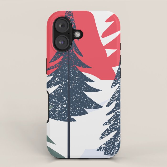 Winter christmas pine tree forest art iPhone Case Gallery Image 1