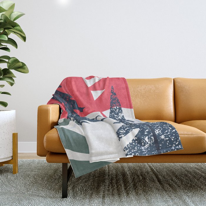 Winter christmas pine tree forest art Throw Blanket Gallery Image 1