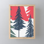 Winter christmas pine tree forest art Mini Art Print Gallery Image 1
