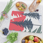 Winter christmas pine tree forest art Cutting Board Gallery Image 2