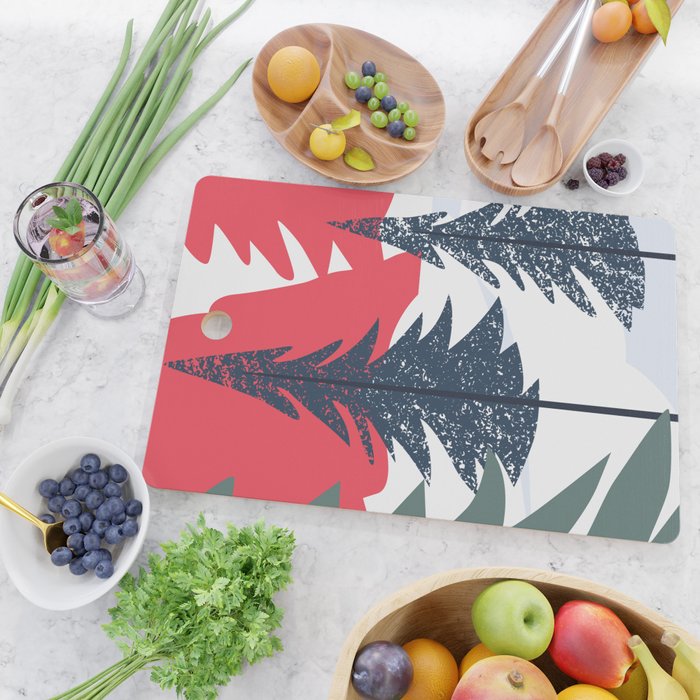 Winter christmas pine tree forest art Cutting Board Gallery Image 2