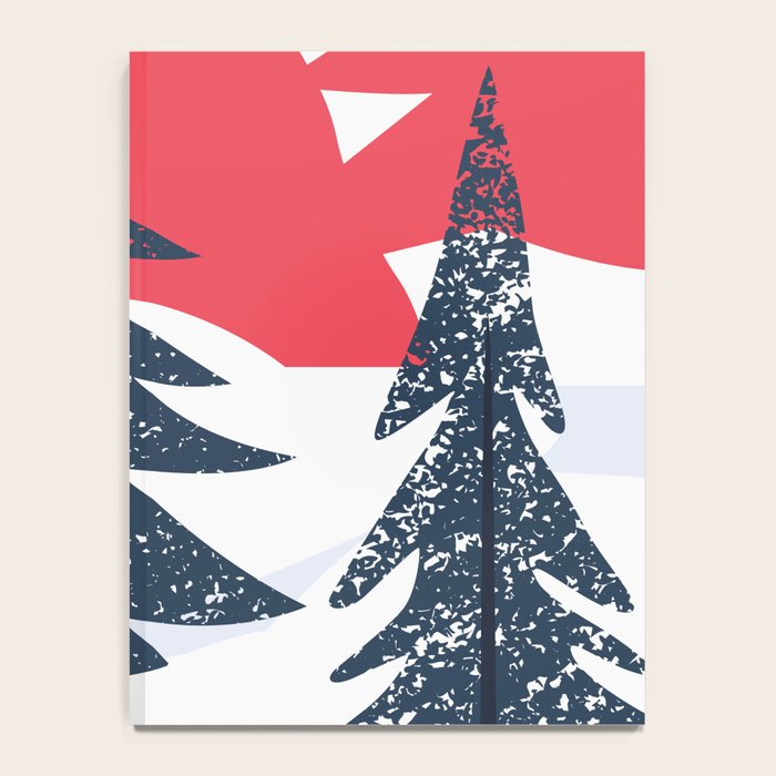 Winter christmas pine tree forest art Notebook Gallery Image 4