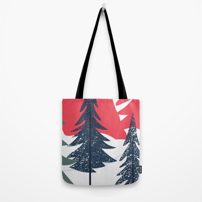 Winter christmas pine tree forest art Tote Bag Gallery Image 2