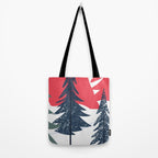Winter christmas pine tree forest art Tote Bag Gallery Image 2