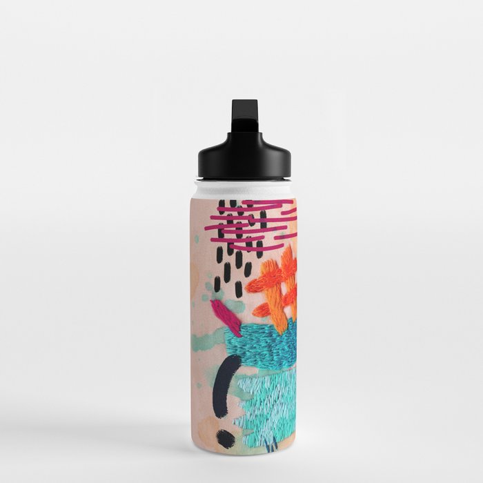 abstract embroidery Water Bottle Gallery Image 3