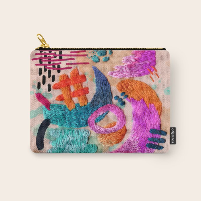 abstract embroidery Carry All Pouch Gallery Image 1